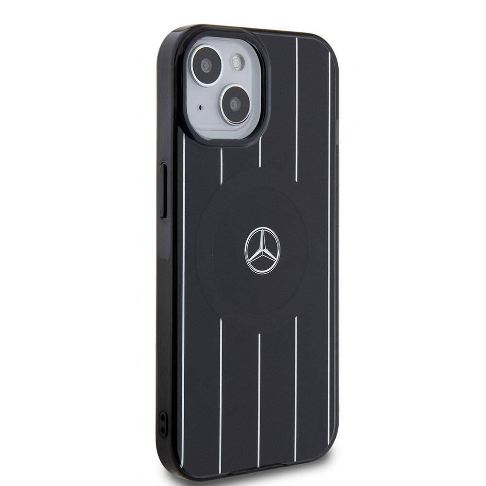 Mercedes Benz iPhone 15 Orjinal Lisanslı M-safe Şarj Özellikli Çift Katmanlı Paralel Çizgi Desenli Kılıf Mercedes Benz iPhone 15 Orjinal Lisanslı M-safe Şarj Özellikli Çift Katmanlı Paralel Çizgi Desenli Kılıf